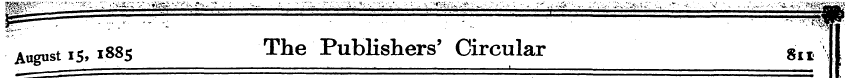 August is , 188 • S The Publishers . . '...