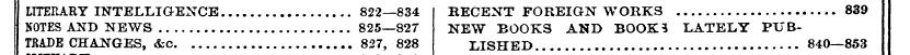 LITERARY INTELLIGENCE 822—834 RECENT FOR...