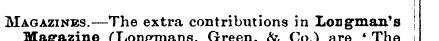 ! Magazines.—The extra contributions in ...