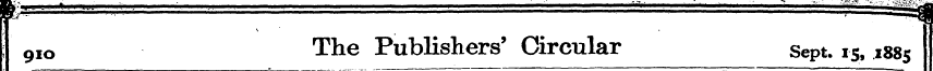 ; 9 io The Publishers' Circular Sept. 15...