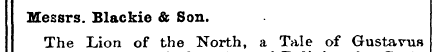 Messrs. Blackie & Son. The Lion of the N...
