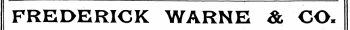 FREDERICK WARNE & CO. NEW AND FORTHCOMING PUBLICATIONS.