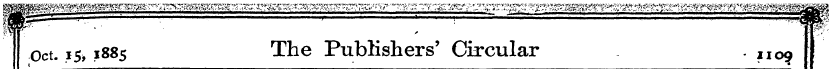 Oct. 151885 The Publishers' Circular • 1...