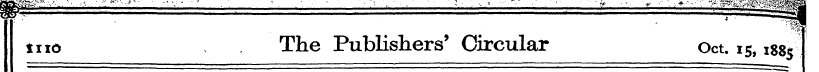 mo The Publishers' Circular Oct. 15, 188...