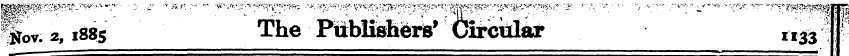 ^v. 2,1885 The Publishers' Ciinsiilar ! ...
