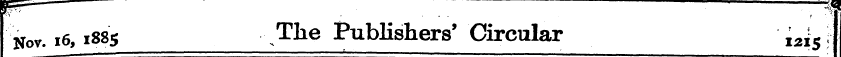 gp ;—-i^ yov. 16, i88s The Publishers' C...