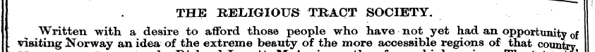 THE RELIOIOUS TRACT SOCIETY. ; . visitin...