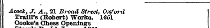 Acock Traill , J. 's A (Robert ., 21 Bro...