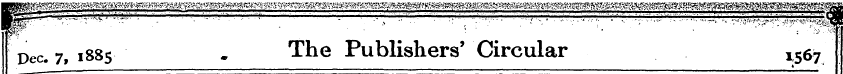 Dec. 71885 . The Publishers' Circular , ...