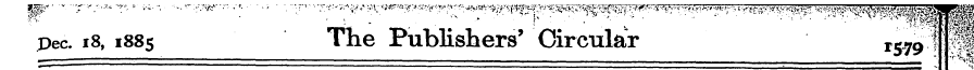 pec. 18, 1885 The Publishers' Circular r...
