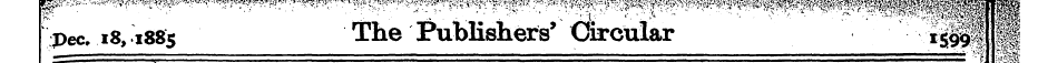 >ec. 18, 1885 The Publishers' Circular t...