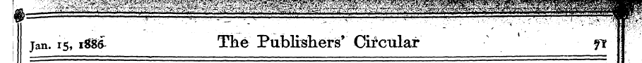 i jan. rs, i«8i£ The Publishers' Circula...