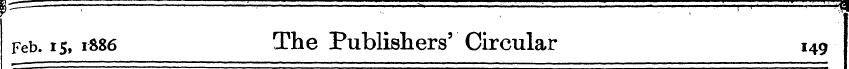 Feb. 15, 1S86 The Publishers 3 Circular ...
