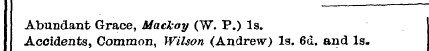 Abundant Grace, Mackay (W. P.) Is. Accid...