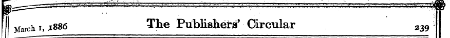 March i, .1886 The Publishers' Circular ...