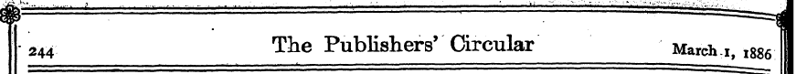 • 244 The Publishers' Circular March.i, ...