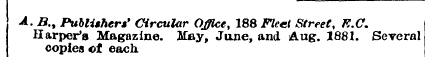4. A, Publishers* Circular Office, 188 F...