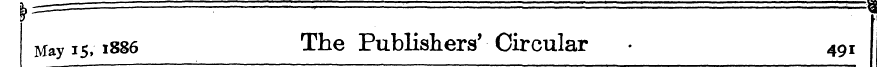 May is* i886 The Publishers' Circular • ...