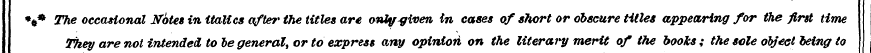 • »* The occasional Notes in italics aft...