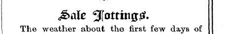 g>aie Sfottingjef. The weather about the...