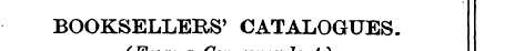 BOOKSELLERS' CATALOGUES. / 17% __ sf*f y...