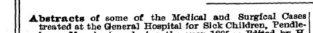 Abstracts treated at the of General some...