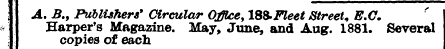 ; A. B., Publishers* Circular Office, 18...