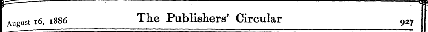 August 16, 1886 The Publishers' Circular...