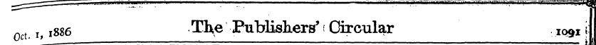 h js$6 Tk? Publishers' Circular 10^ j