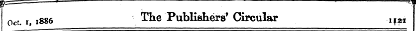Oct r > ,886 The Publishers'Circular ,j ...
