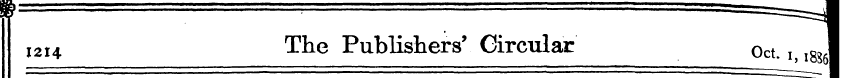 j2H The Publishers'. Circular ' Oct. i,l...