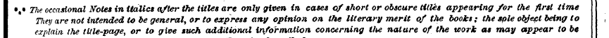 V The occasional Notes in Italics after ...