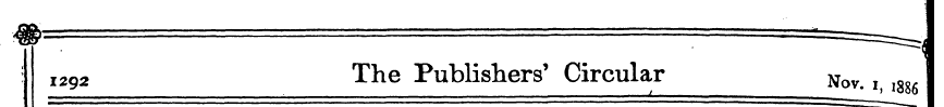—"^ I i 1292 The Publishers' Circular No...