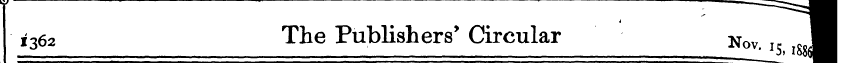 ¦ 1362 The Publishers * Circular Nov 1 *...
