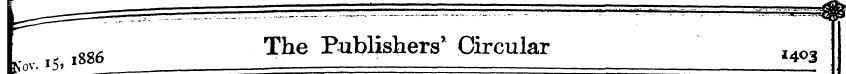 Kov. i5» l8 QQ * b , ___ The Publishers ...