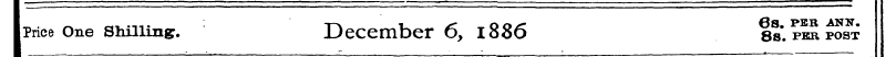 Price One Shilling. December 6y 1886 8s ...