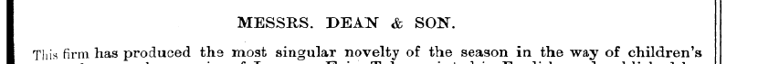 MESSRS. DEAN & SON. ^ I ^^^h | This 111 ...