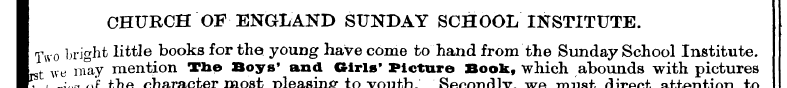 I CHURCH OF ENGLAND SUNDAY SCHOOL INSTIT...