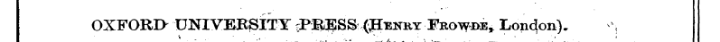 OXFORI> UNIVEBSITY ' ^PMBSS (' JEenry Fr...