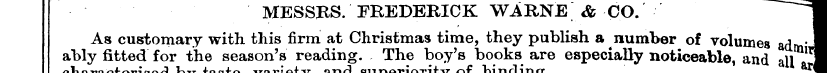 MESSBS. FREDERICK WARNE & CO. ably As fi...