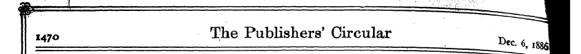 W47 7O The Publishers' Circular ¦ Dec ^|...