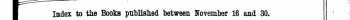 I Index to the Books published between N...