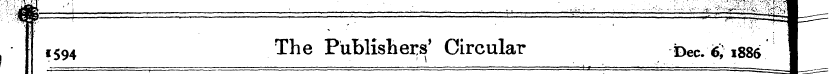 1594 The Publishers' Circular Dec.6,1886...