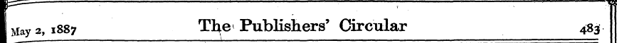 : — — -c **= I May 2,1887 Tl^e* Publi sh...