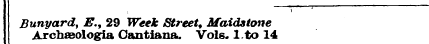 Buny Archaeologia ard, E., 29 Cantiana W...
