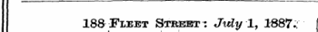 188 Fleet Street: July 1, 1887.
