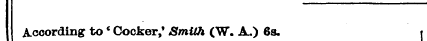 According to * Cocker,' Smith (W. A.) 6s...