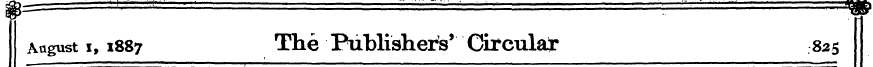 $= r -' ' , . "• ' ==»9g August i, 1887 ...