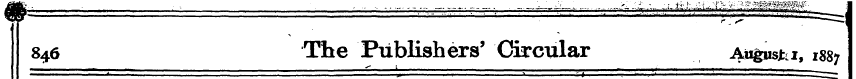846 The Publishers' Circular August, 1%