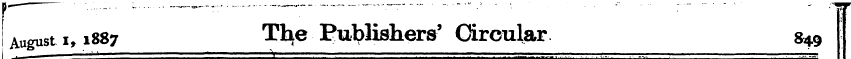 August i, 1887 The Publishers' Circular ...